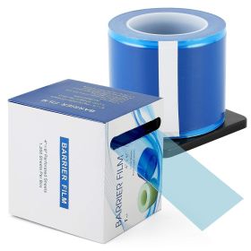 Universal Barrier Film 4x6 inch Roll of 1200 Disposable Adhesive Blue Tape in Dispenser Box Protective Plastic 2 mil Sheets