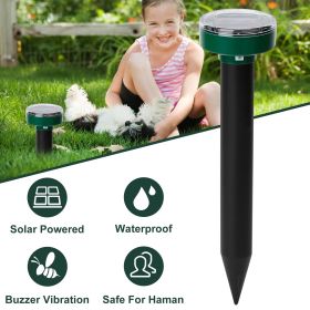 Solar Powered Mole Repeller Sonic Gopher Stake Repellent Waterproof Outdoor For Farm Garden Yard Repelling Moles