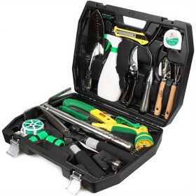 Garden Tool Set, 18 piece Garden Gardening Tool, Garden Digging Tool, Garden Hand Tool Set with Suitcase, Ergonomic, Perfect for Trimming, Digging