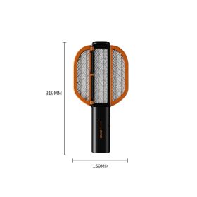 Foldable Portable Mosquito Swatter UV Electric Shock Mosquito Killer Mute Household Fly Insect Trap Repellent Office Bug Zapper (Ships From: China, Color: Black)