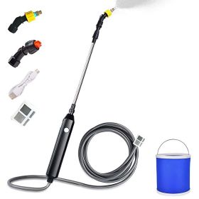 Adjustable Retractable Water Hose Sprayer Wand Spray (Color: Black, Type: 2m hose set)