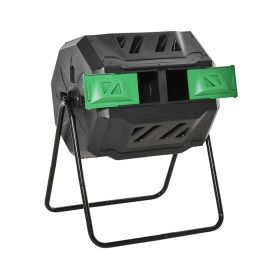 Tumbling Compost Bin  for Garden Kitchen Yard Outdoor Usage (Color: Green & Black, Type: Garden Supplies)