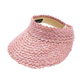 Cleobella Braided Straw Visor Hat (Color: Light pink)