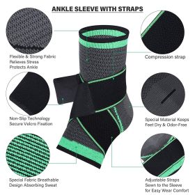 Bandage Knit Ankle Brace (Color: Black, size: XL)